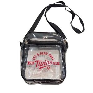 Minnesota Twins Clear Stadium Bag 2024 Let's Play Ball Crossbody Purse Black